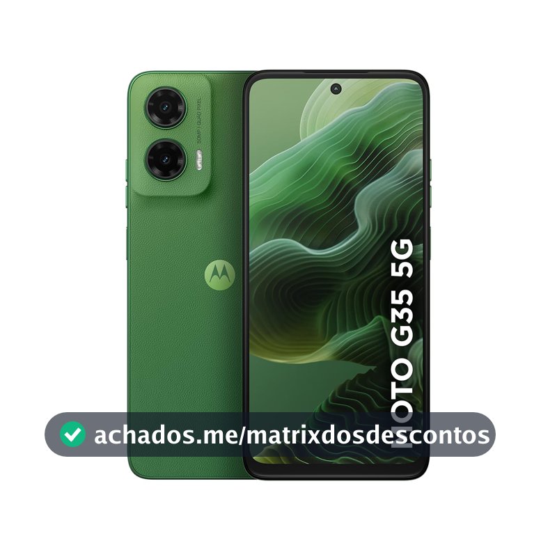 Smartphone Motorola Moto g35 5G - 128GB 4GB RAM+8GB Ram Boost e Camera 50MP com AI NFC Tela 6.7" com Superbrilho - Verde