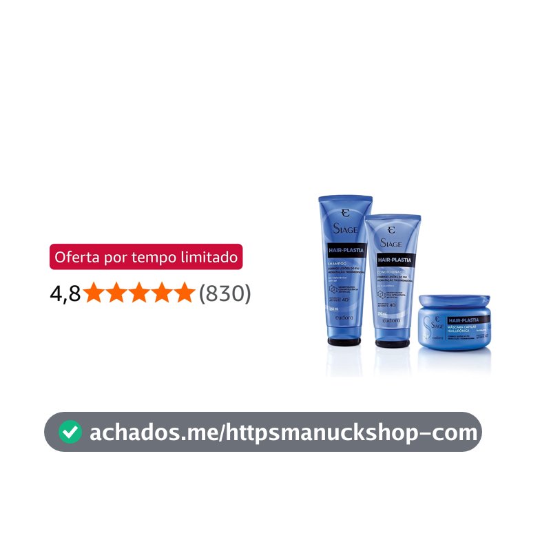 Eudora Combo Siàge Hair Plastia Shampoo + Máscara + Condicionador