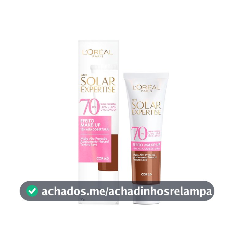 Protetor Solar com cor L'Oréal Paris Solar Expertise FPS 70 Efeito Make-Up