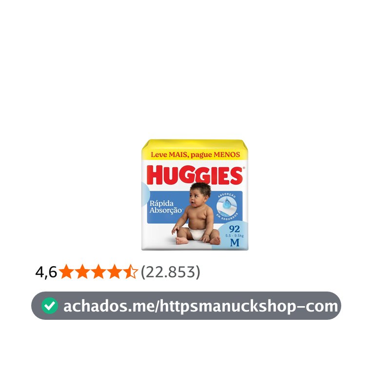 Huggies Fralda Tripla Proteção M 92 Un