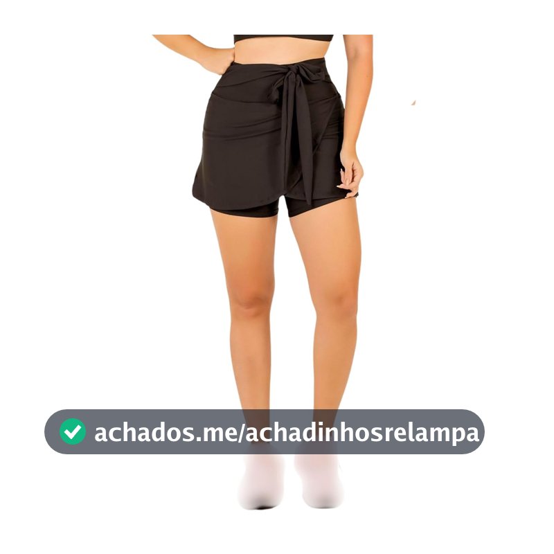 Short Saia Fitness Com Bolso Moda Evangélica Treino Academia Suplex Caminhada The Start