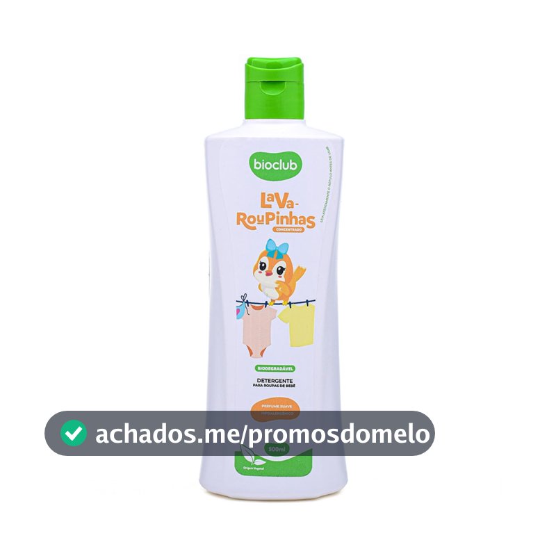 Detergente Líquido Concentrado para Roupas de Bebê e Criança, Vegano, Hipoalergênico, Contém Óleo de Coco, Fragrância Suave, Amacia e Preserva Cores, até 20 Lavadas – Lava-Roupinhas 500ml BioClub