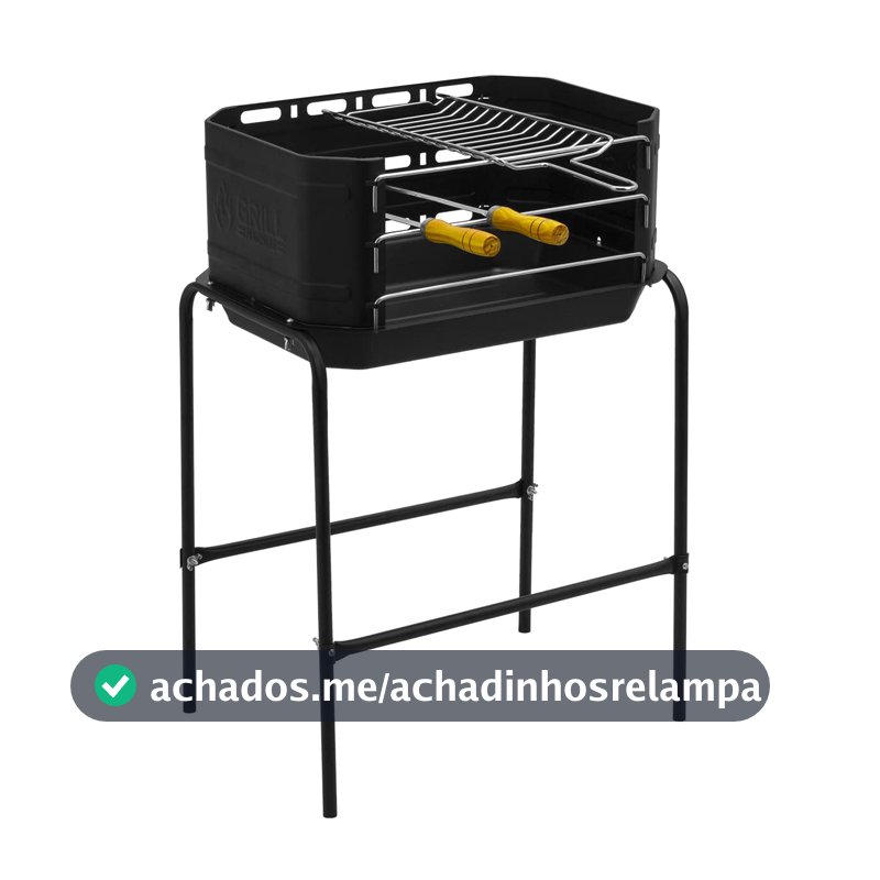 Churrasqueira Portátil Móvel Pro Tork Grill Machine Com Grelha + Espetos