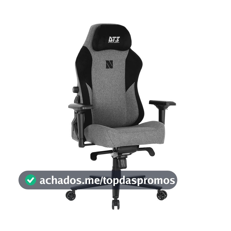Cadeira Gamer DT3 Nero, Revestimento com Tecido DT3 Max2Weave, almofada magnética, apoio lombar integrado, braços 4D+, suporta até 140 e altura máx. de 1,85m(Graphite)