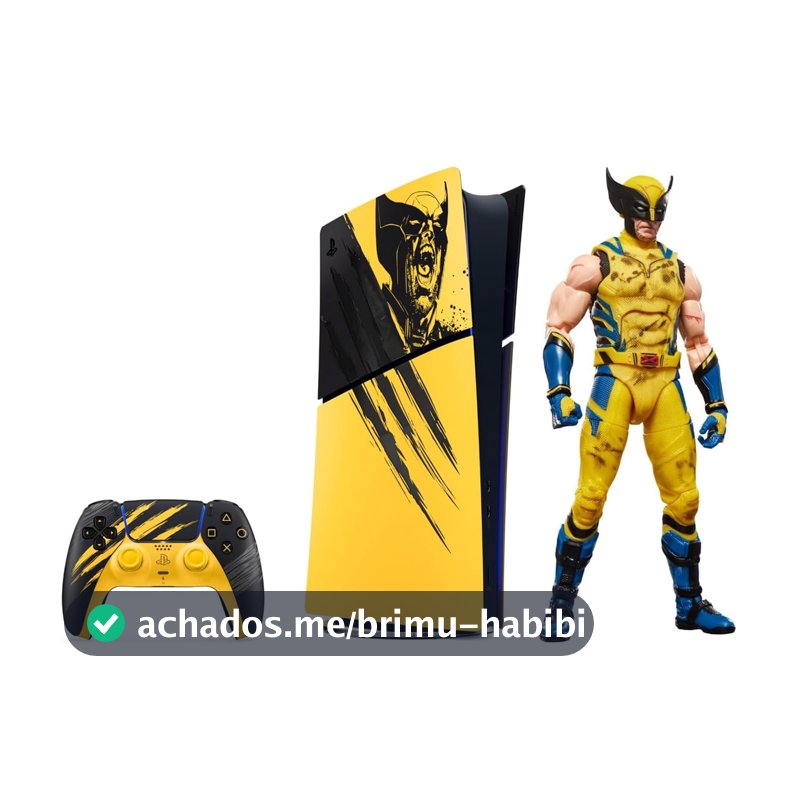 Bundle PlayStation 5 Slim Disk Pacote Edição Limitada Wolverine + Figura Marvel Legends Hasbro Wolverine