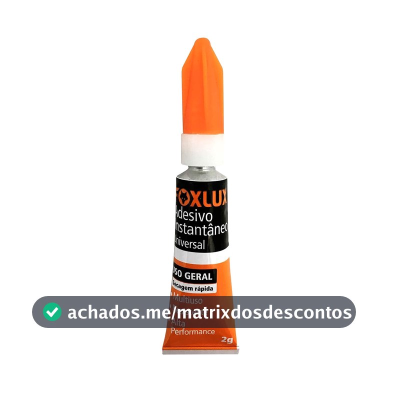 Cola Instantânea Foxlux 2g Universal Adesivo de Secagem Rápida Bico Preciso