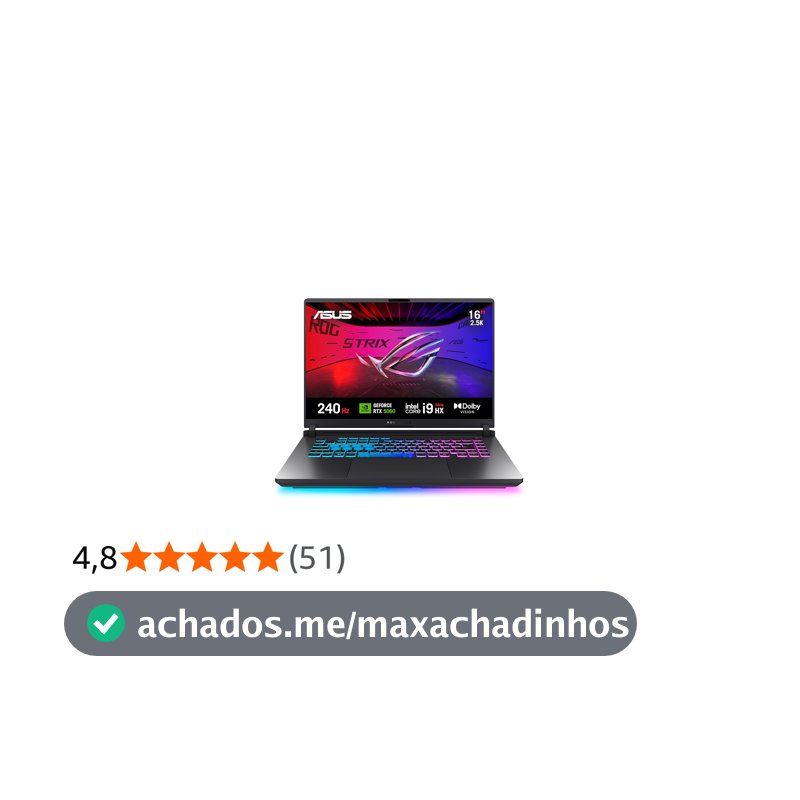 Notebook ASUS ROG Strix G16, Intel Core i9, RTX 5060, 16 GB, 512 GB SSD W11 Home, 16.0'', Eclipse Gray - G615JMR-S5001W