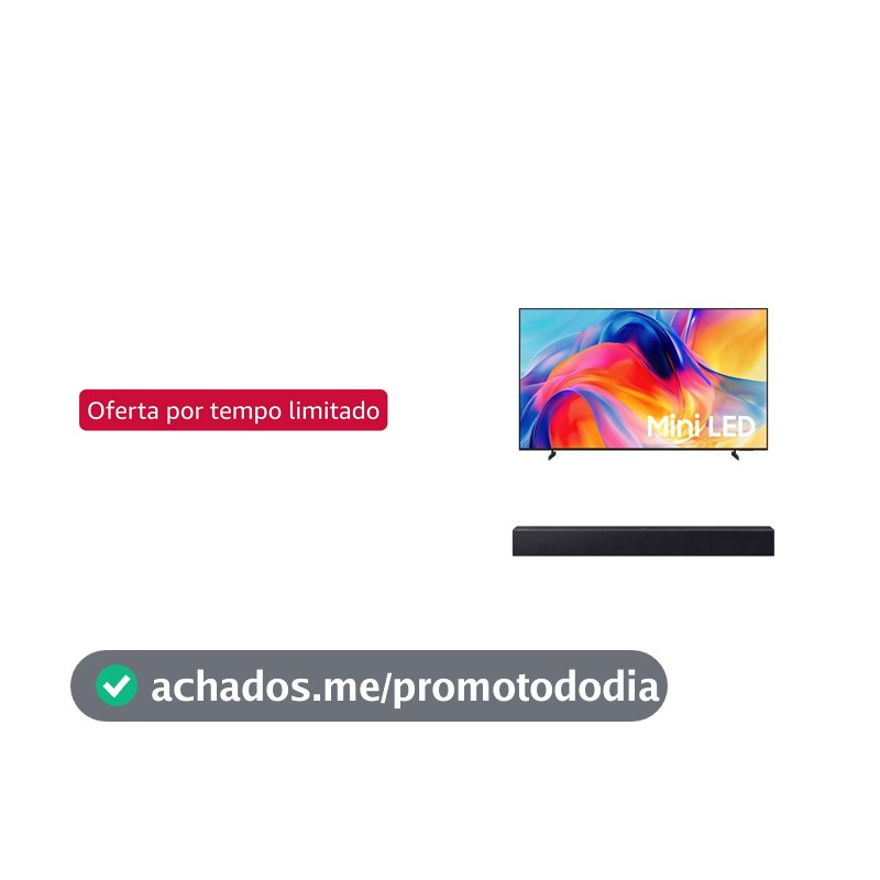 Samsung Smart TV 75" Mini LED 4K M75H + Soundbar Samsung B400F