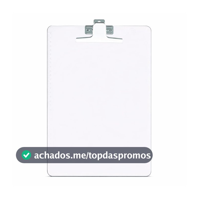 Acrimet Prancheta Ofício Resistente Prendedor Metálico, Cor Cristal