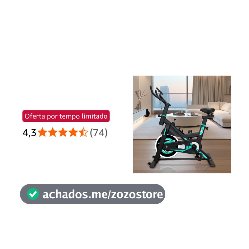 Bicicleta Ergométrica Spinning 5kg Volante Estofado PU com Monitor