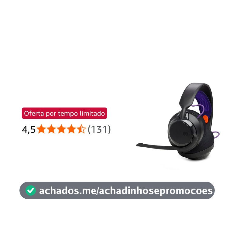 JBL, Fone de Ouvido Gamer, Headset, Quantum 250, Cancelamento de Ruído - Preto