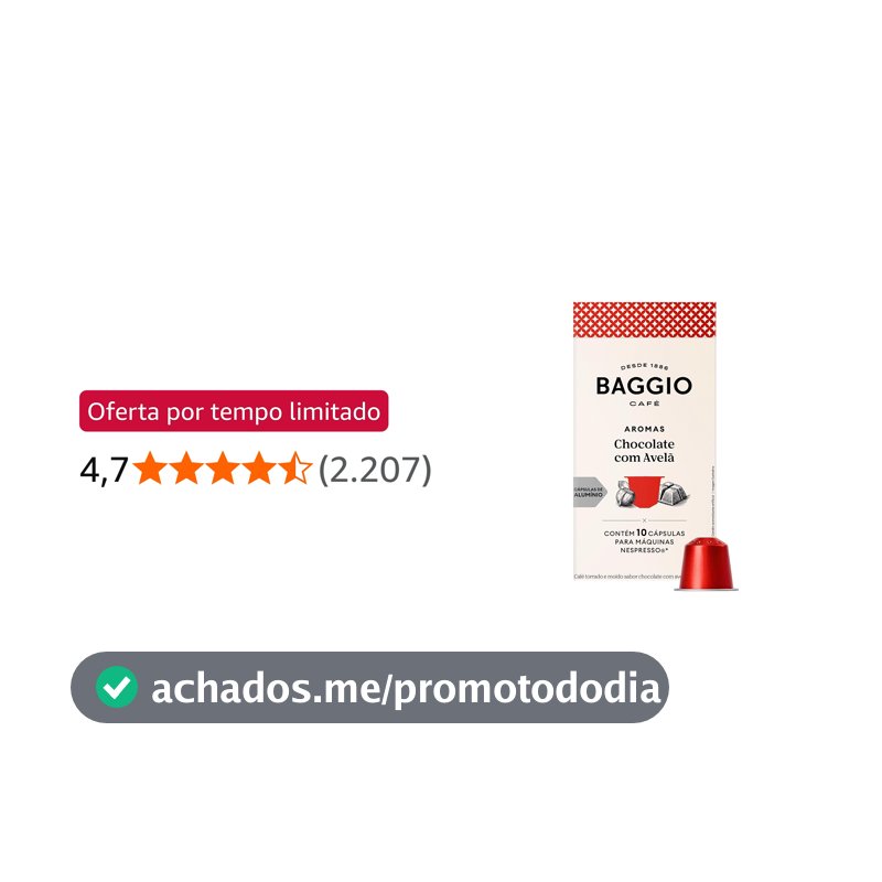 Baggio Café Cápsulas De Café Aroma Chocolate Com Avelã Compatível Com Nespresso Contém 10 Cápsulas