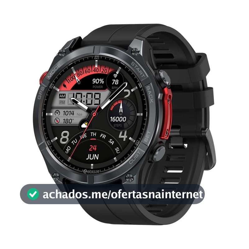 Zeblaze Stratos 4 Smartwatch Relogio Inteligente Masculino Relógio Inteligente, GPS 170+Esportivo, 5ATM a Prova d'Agua, Chamadas Bluetooth,Android Smart Watch for Android IOS