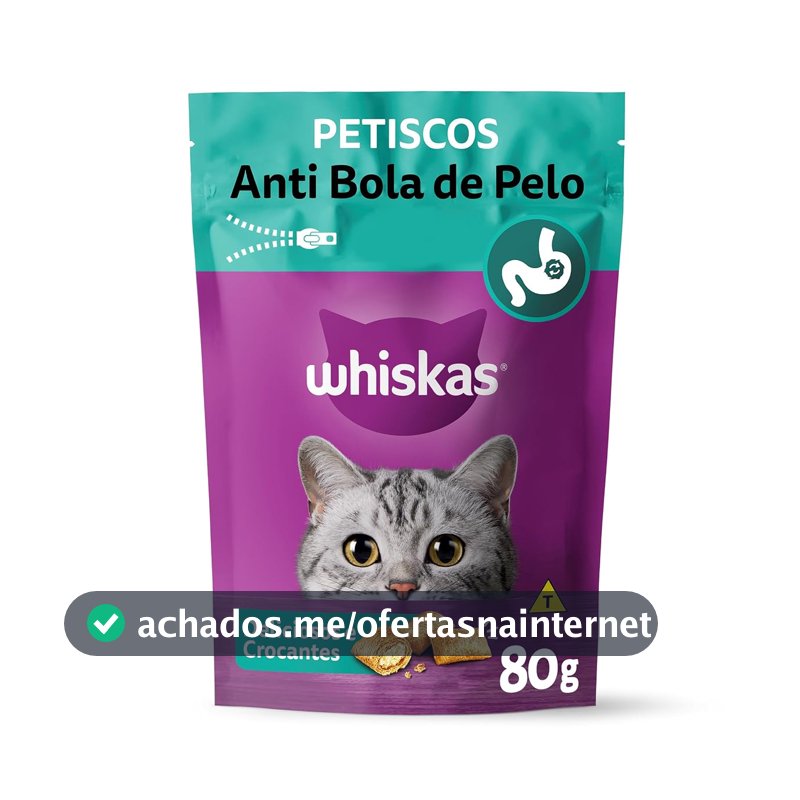 Petisco para Gatos Adultos Whiskas Temptations, 80g