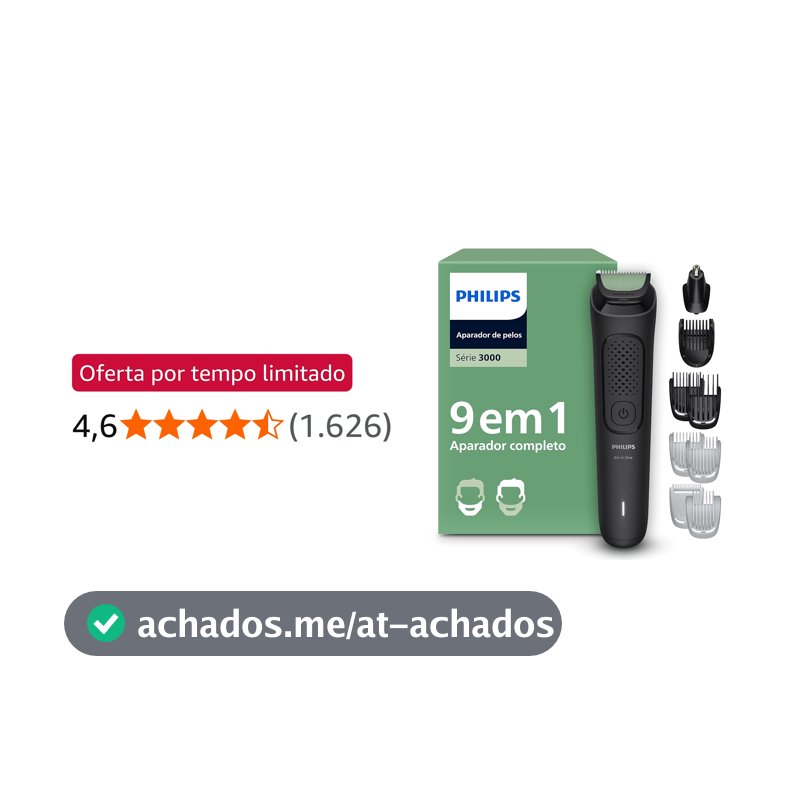 Philips Aparador e Barbeador Elétrico Série 3000 All-in-One 9 em 1