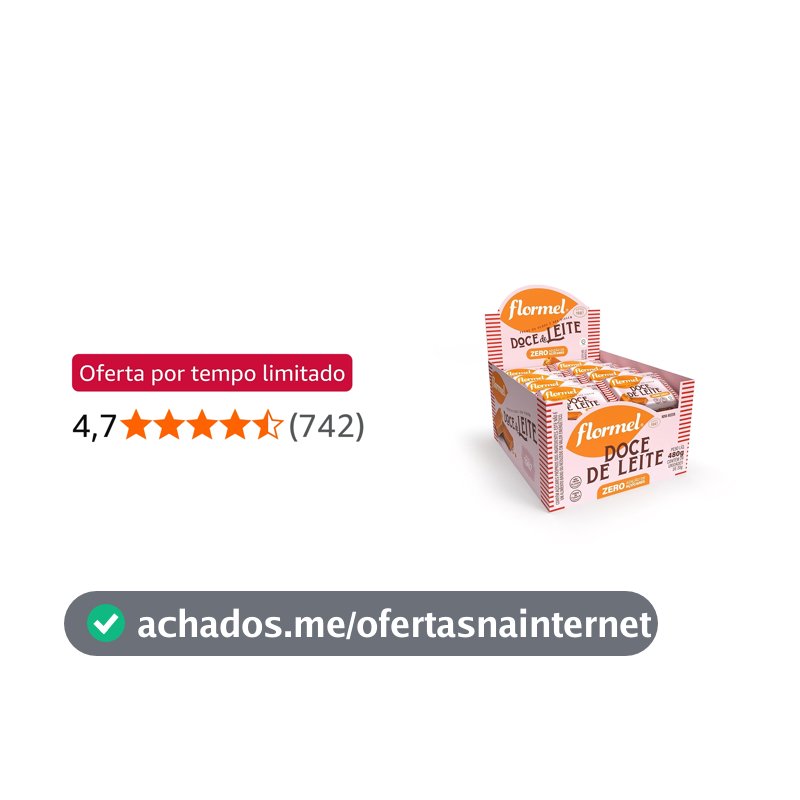 Doce de Leite Zero Açúcar FLORMEL- Caixa com 24 Unidades