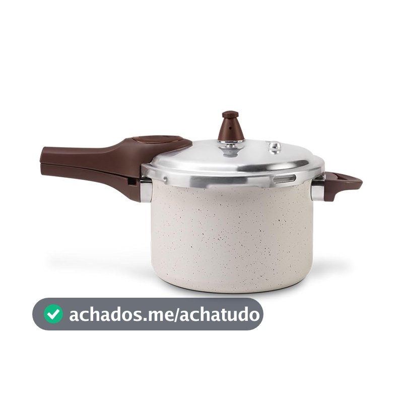 Brinox - Panela de Pressão 4,2L Antiaderente Ceramic Life com Fundo de Indução Pressure - Vanilla