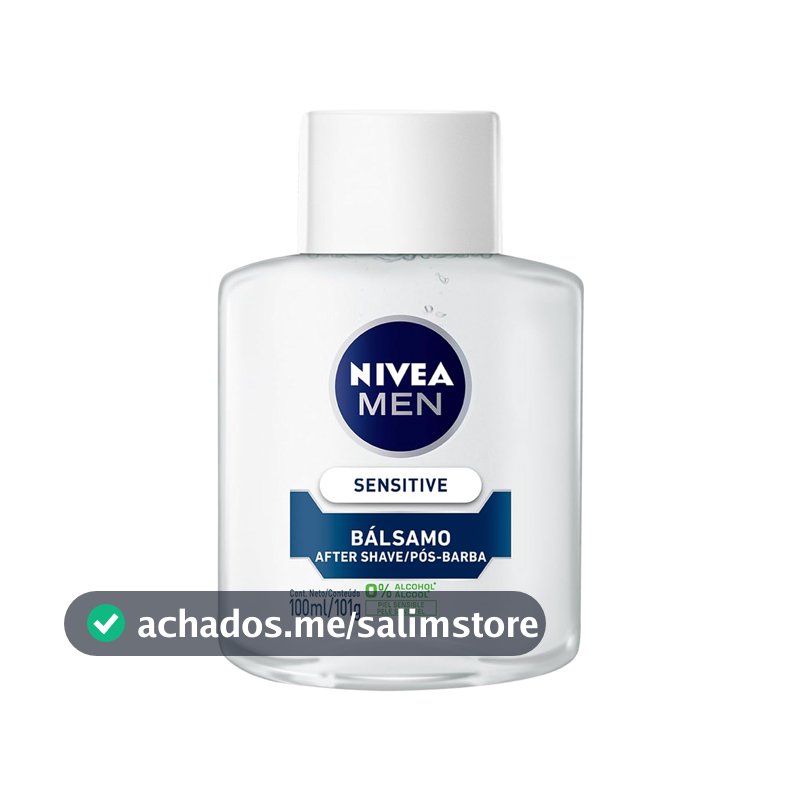 NIVEA MEN Bálsamo Pós-Barba Sensitive 100ml, Hidrata e Acalma, Alívio Imediato da Irritação, Extrato de Camomila, Pele Sensível