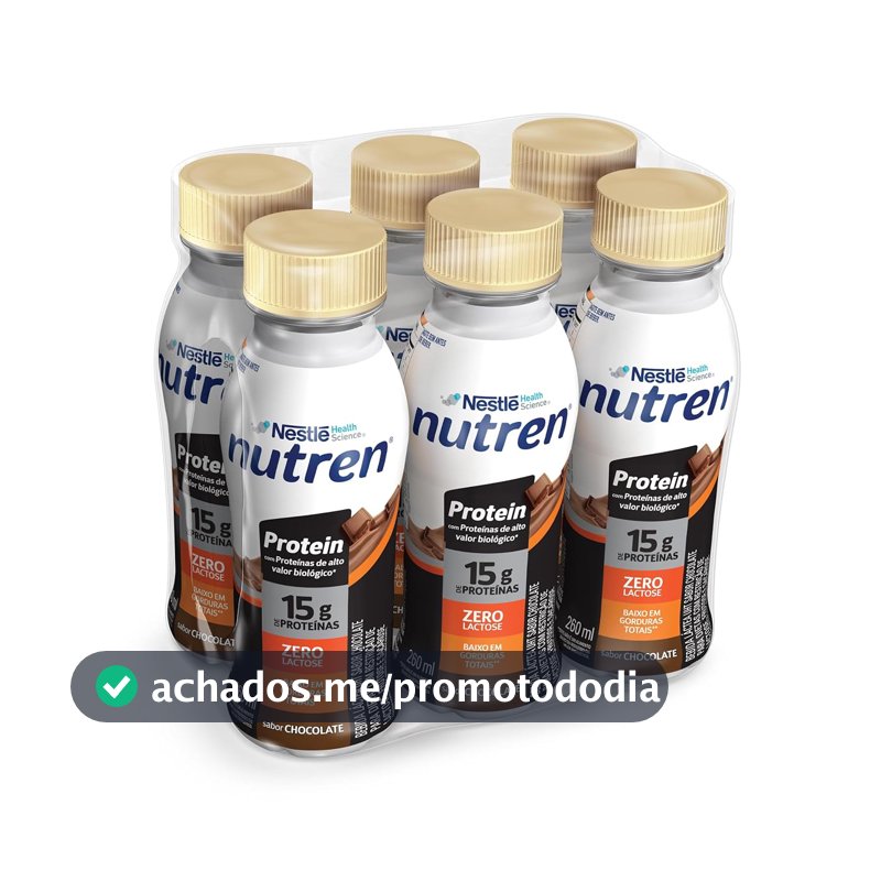 Bebida Láctea Nutren Protein, Chocolate, 260ml, Pack com 6 Unidades