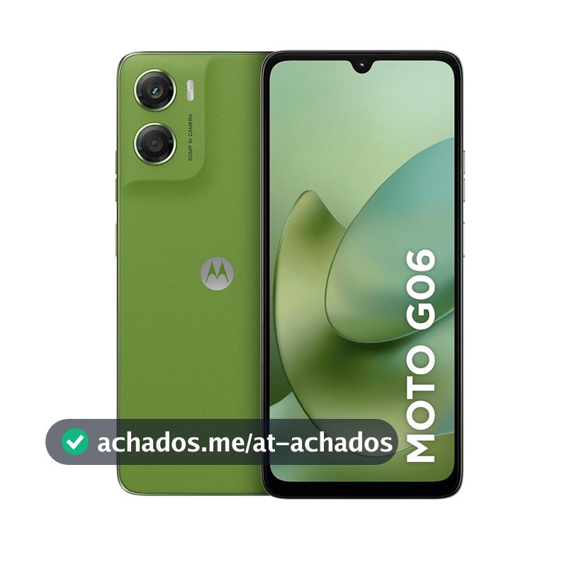 Smartphone Motorola Moto g06-256GB 4GB RAM + 8GB Ram Boost e Camera 50MP com AI Bateria de 5200 mAh Tela 6.9" - Verde