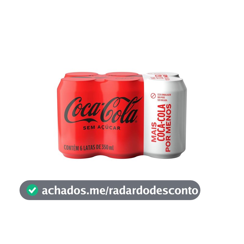 Pack de Coca-Cola sem Açúcar 350Ml 6 unidades