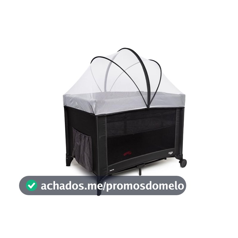 Berço Cosco Kids, Nanny, 0 a 18kg, Preto Mescla