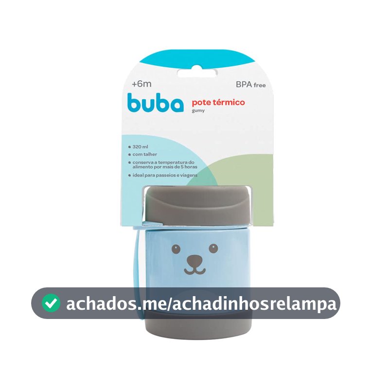 Buba Pote Termico C/Colher - Gumy Azul Azul