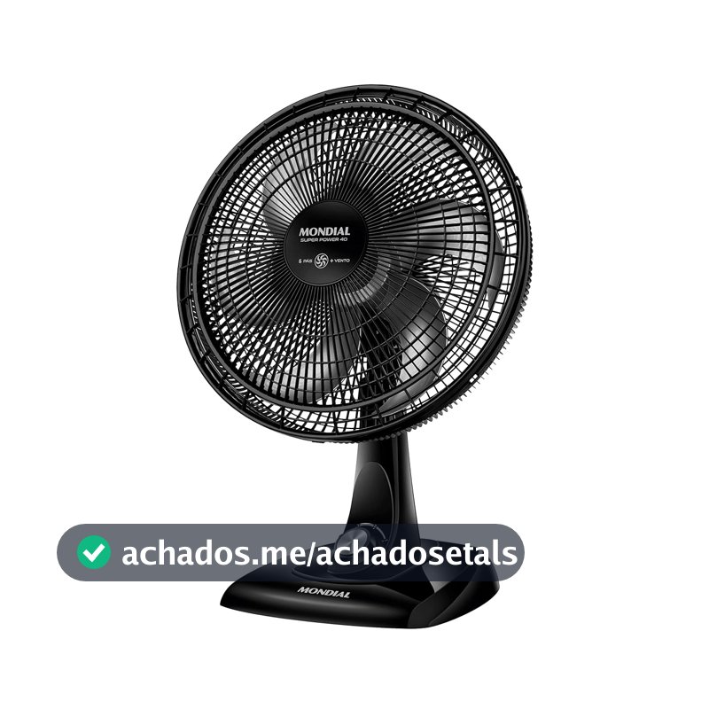 MONDIAL Ventilador de Mesa 40cm Super Power, Preto/Prata, 140W, 110V - VSP-40-B