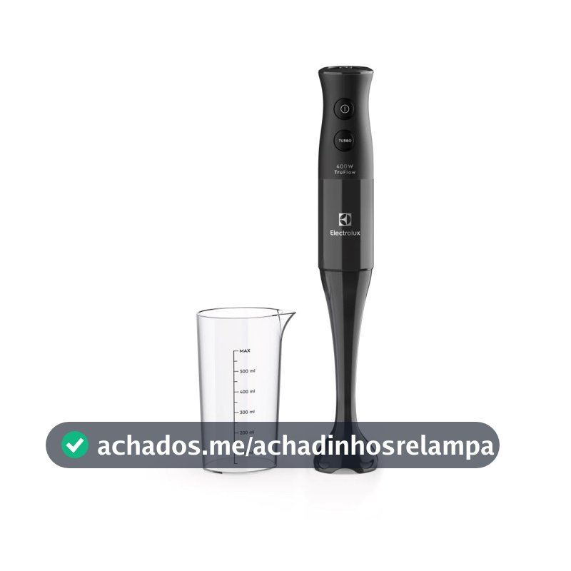 Mixer de mão Electrolux Preto 400W com Tecnologia TruFlow 1 velocidade função turbo EIB05 220V