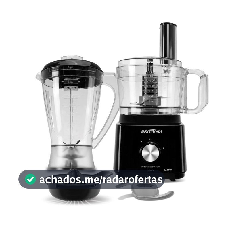 Britânia Multiprocessador 1000W 3 em 1 Lâminas Inox BMP900C 127W