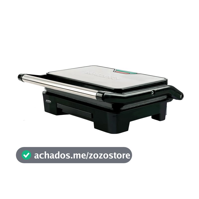 Grill Asteria Compact Mallory Grill multifunção, Luzes indicadoras de funcionamento, Alça com Toque-Frio e Trava de segurança 220V