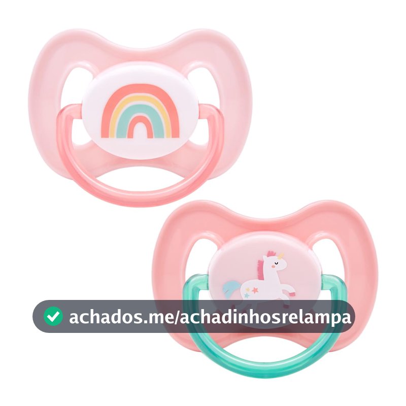 Kit de Chupetas Buba Comfort Magic Unicórnio, Tamanho 2