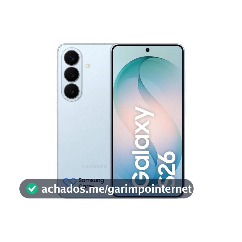 Celular Samsung Galaxy S26 5G, 256GB, 12GB RAM, Câmera Tripla de 50+12+10, Tela Grande de 6.3" - Azul