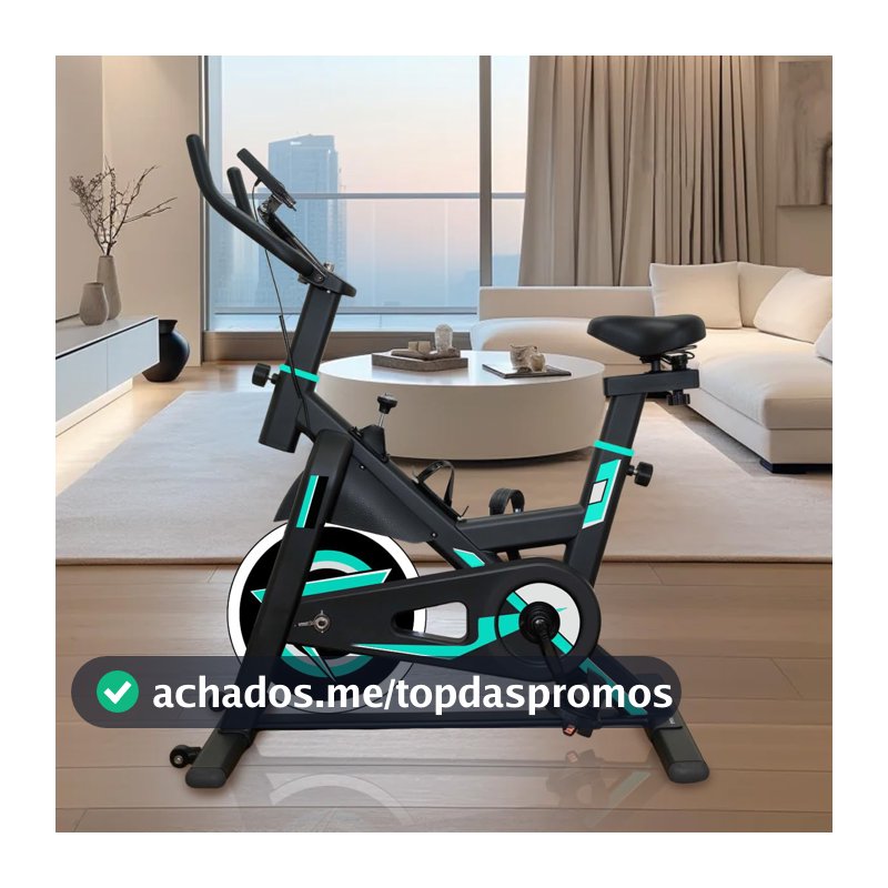 Bicicleta Ergométrica Spinning 5kg Volante Estofado PU com Monitor