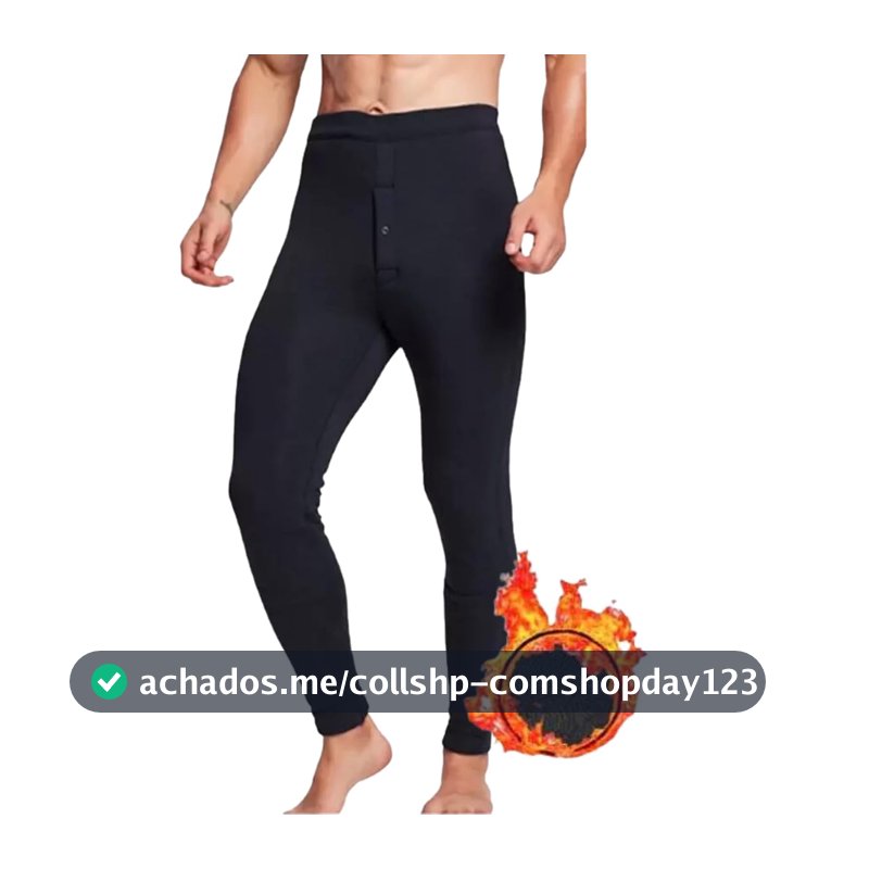 Meia Calça Segunda Pele Termica Masculino Frio Inverno Flanelada Forrada Preto