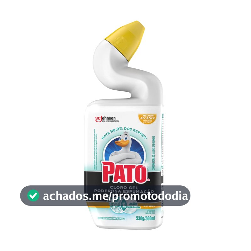 Pato Limpador Sanitário Desinfetante Cloro Gel Citrus, 500ml