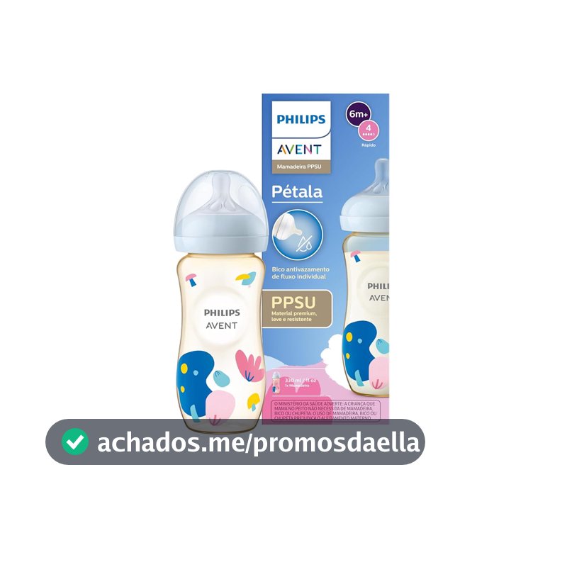 Philips Avent Mamadeira PPSU Anticólica Natural Response 330ml, Bico 6m+ Fluxo Rápido, resistente ao Calor, Sem BPA