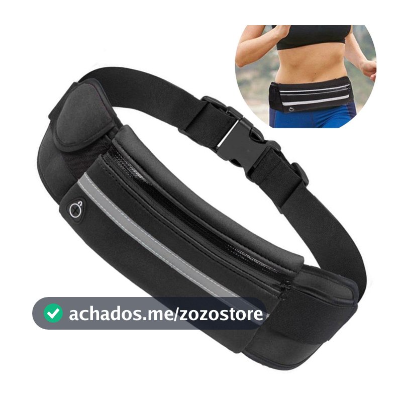 Pochete Fitness Corrida Academia Celular Bike Impermeável Porta Celular Garrafa Documento Cinta Saída de Fone