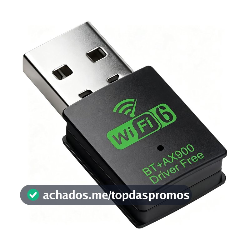 Adaptador USB Wi-Fi 6 AX900 com Bluetooth 5.4, 2 em 1, Dual Band, Dongle sem Fio para PC