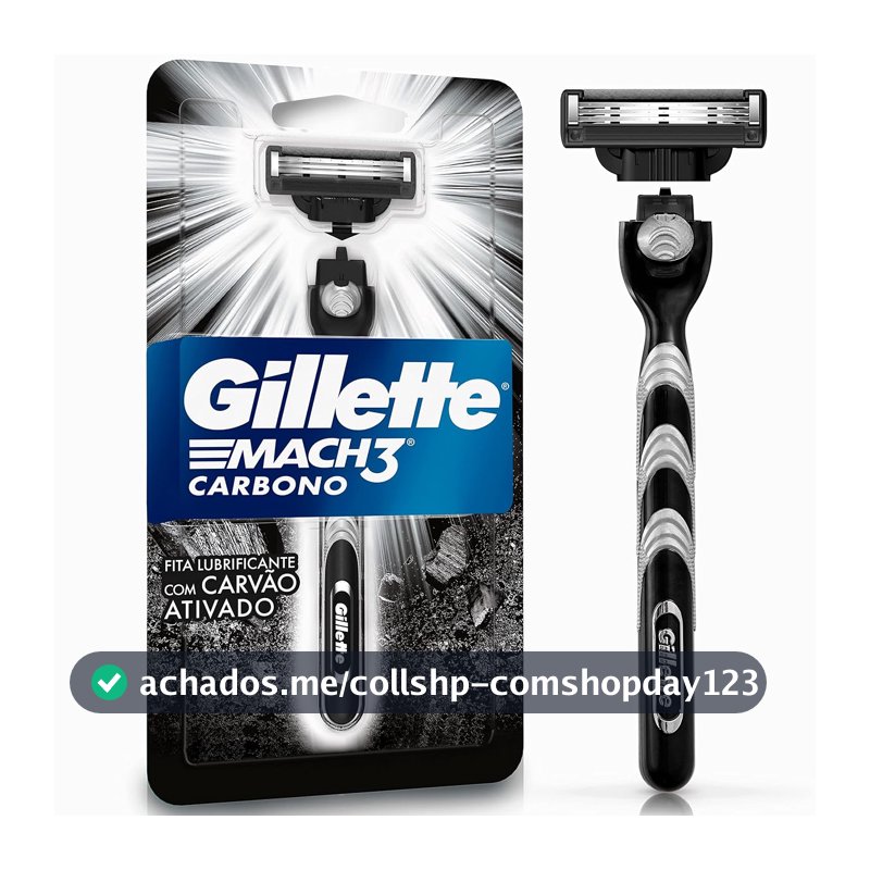 Gillette Mach3 Carbono Aparelho de Barbear com Carvão Ativado 1 Unidade