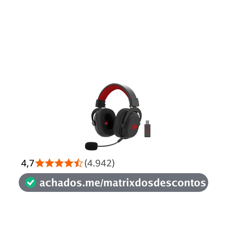 Headset Gamer Redragon Zeus Pro Preto Sem Fio 7.1 H510-PRO