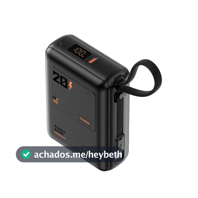 Basike Carregador Portátil 65W, Power Bank 20000mAh Power Delivery(Preto)