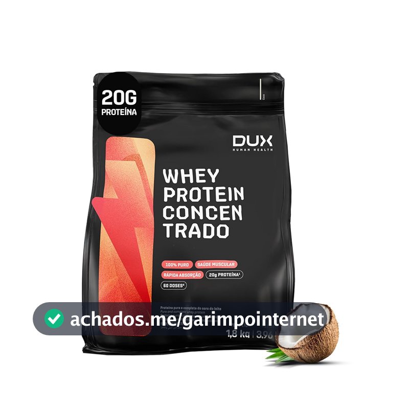 Whey Protein Concentrado Coco Refil 1.8kg – Contribui Para o Ganho Muscular Hipertrofia – Dux Human Health