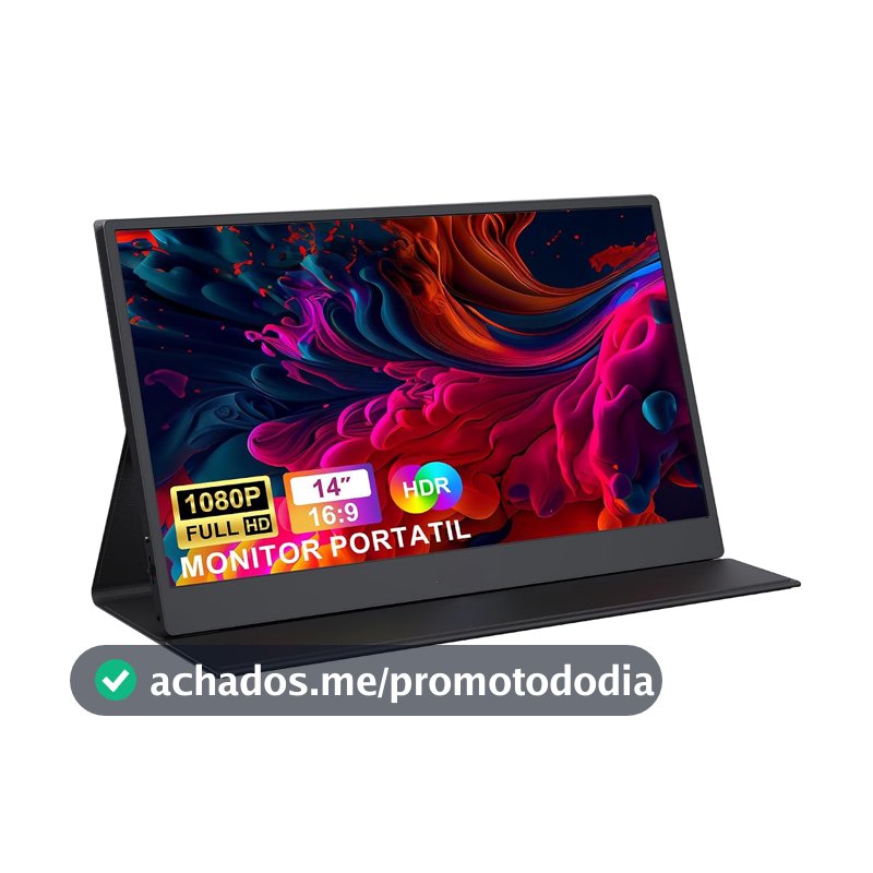 Bettdow Monitor Portatil 14'', FHD 1080P Monitor Portátil Conectado Com USB C Dupla/HDMI, IPS Extensor De Tela para Notebook com VESA e Funda Inteligente magnético, Plug and Play