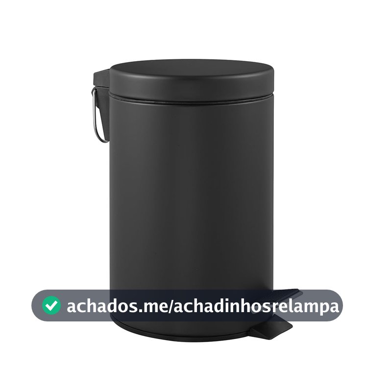 Lixeira com Pedal Standerd Color 5 L Preto Brinox
