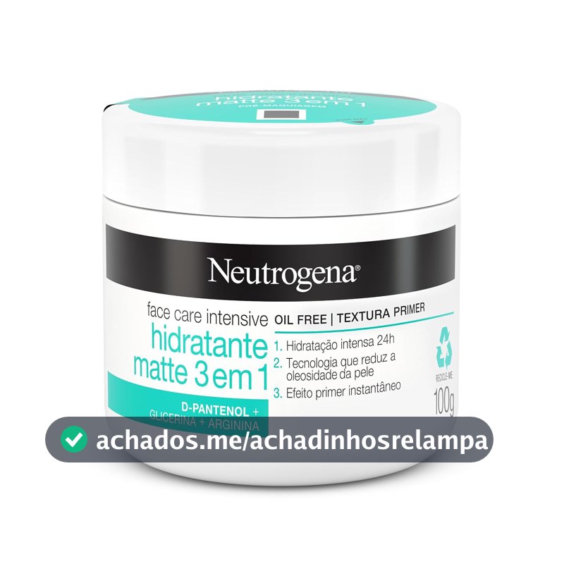Creme Hidratante Facial Matte 3 em 1 Neutrogena, Sem Perfume, 100g