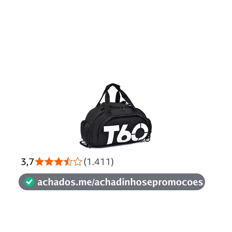 Mochila Mala T60 Para Academia Natação Camping na Cor Preta