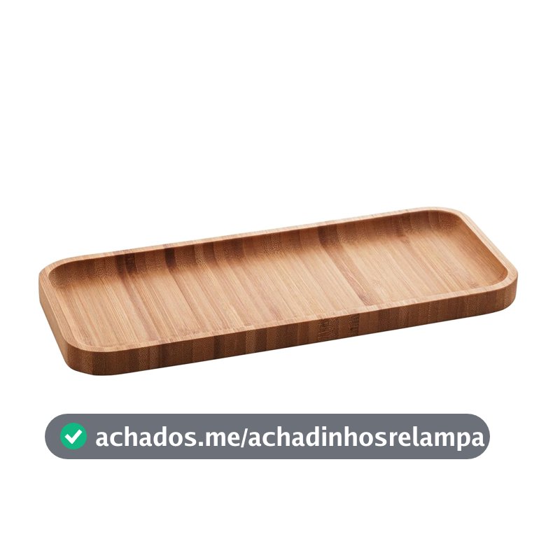 LYOR - Bandeja de Bambu Hire Marrom Natural 28cm - Mesa Posta - Organização - Utensílios de Cozinha - Enxoval - Decoração - Travessa Retangular - Petisqueira - Utilidades Domésticas