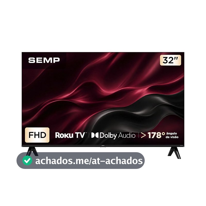 Smart TV Semp 32 Polegadas LED Full HD S42R Roku TV Wi-Fi Dolby Audio Brilho até 220 Nits 32S42R