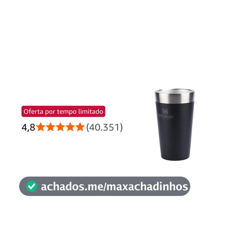 Stanley - Copo de cerveja isolado, copo empilhável Stay Chill de 473 ml, para bebidas quentes ou frias